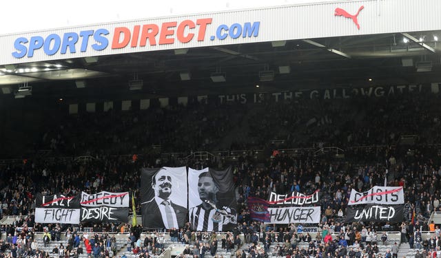 Newcastle United fans in the stands during a Premier League match at St James’ Park