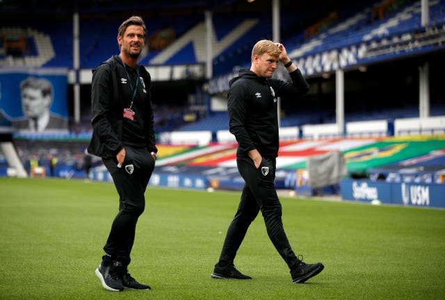 Jason Tindall, left, has a hard act to follow in Eddie Howe 