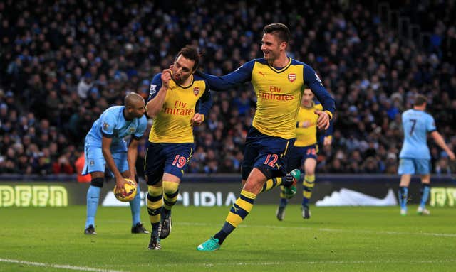 Santi Cazorla and Olivier Giroud were the scorers the last time Arsenal beat Manchester City in the Premier League.