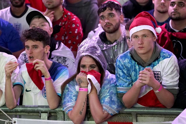 Fans watch England v France – FIFA World Cup 2022