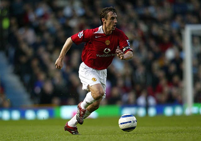 Gary Neville in his playing days with United