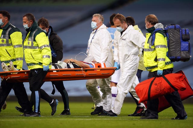 Eric Garcia left the field on a stretcher on Wednesday evening