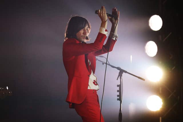 Primal Scream's Bobby Gillespie  performing