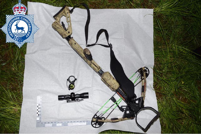 The crossbow recovered after the arrest of Kyle Clifford