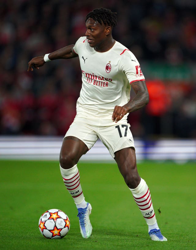 AC Milan’s Rafael Leao during the UEFA Champions League, Group B match at Anfield, Liverpool
