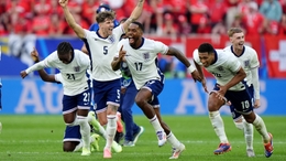 England celebrate their shoot-out win (Bradley Collyer/PA)
