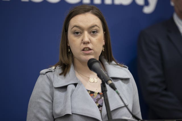 Deborah Erskine speaks during the 2022 NI Assembly election