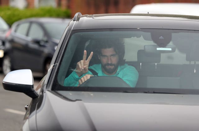 Alisson Becker was among the players back at Liverpool training