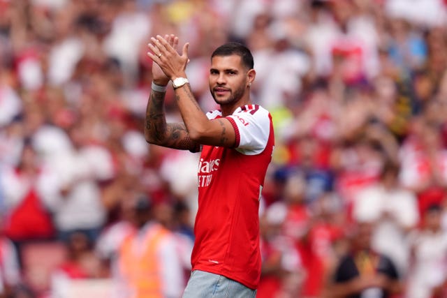  Bruno Guimaraes was introduced to Arsenal fans ahead of Sunday's 3-2 defeat to Borussia Dortmund