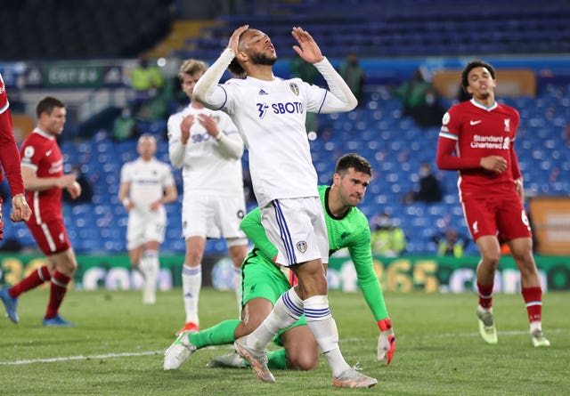 Roberts missed a golden chance to score his first Premier League goal against Liverpool 