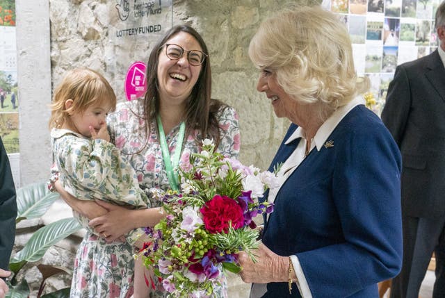 Camilla meets guests at the Gardening Bohemia exhibition in Lambeth, South London