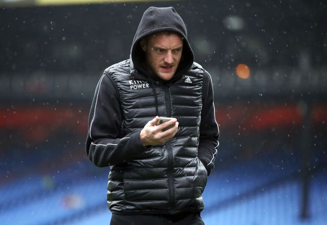 Jamie Vardy was left on the sidelines for the match