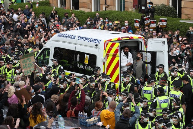 Glasgow immigration protest