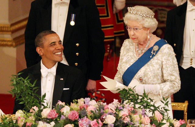 The Queen and then US President Barack Obama at a Buckingham Palace State Banquet