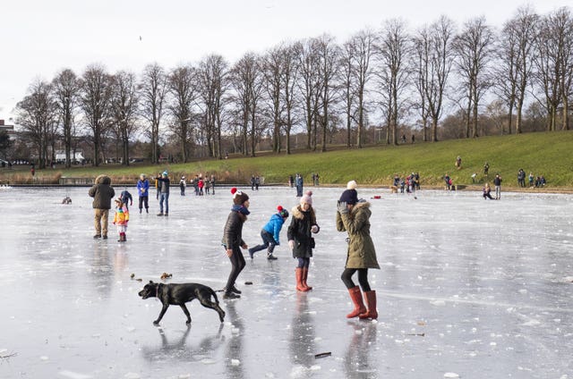 A frozen pond in Edinburgh