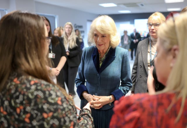 The Queen during a visit to Gloucestershire Domestic Abuse Support Services in Cheltenham