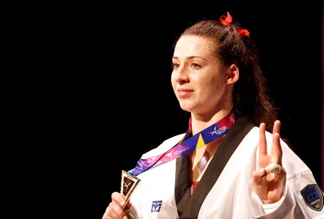 Bianca Walkden celebrates her 2019 World Championship gold medal