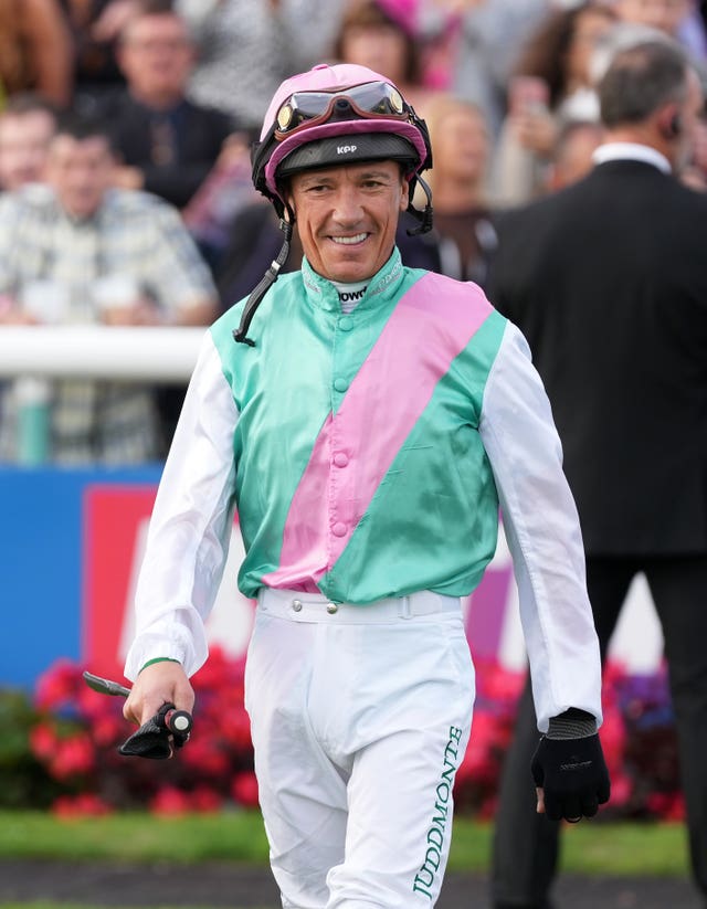 Frankie walking out for this final ride in the St Leger 