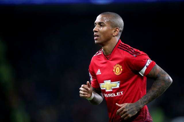 Ashley Young has been wearing the captain's armband for United 