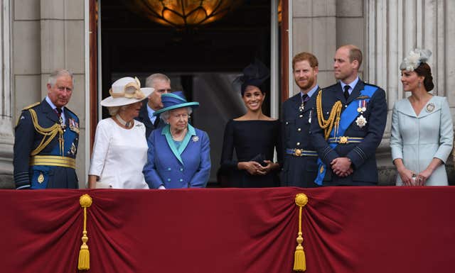 The royal family during the flypast