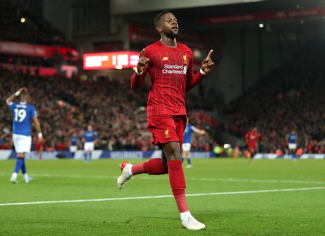 Divock Origi scored twice in Liverpool's win over Everton