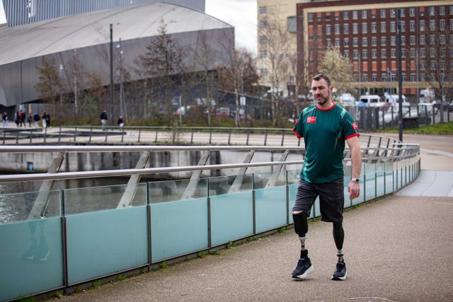 Andy Reid on a training walk 