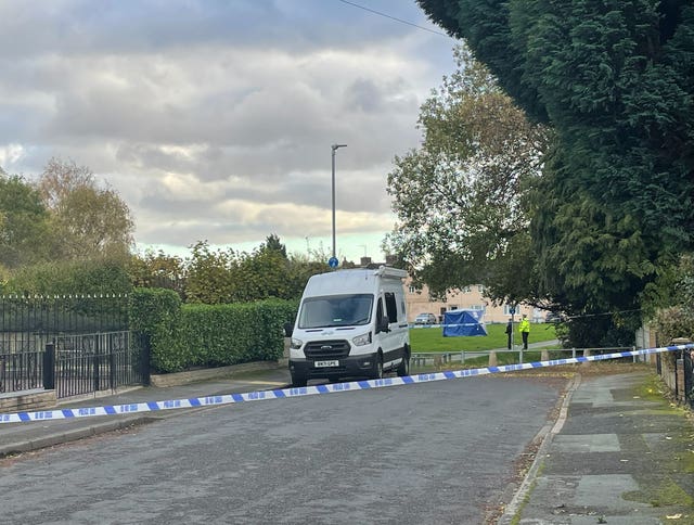 A police cordon in East Park, Wolverhampton,