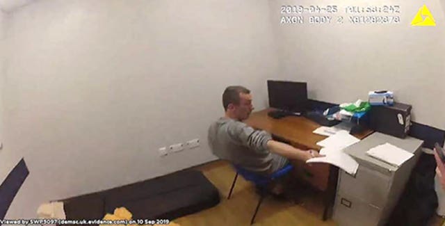 Police footage of Jason Farrell writing a 'confession letter'