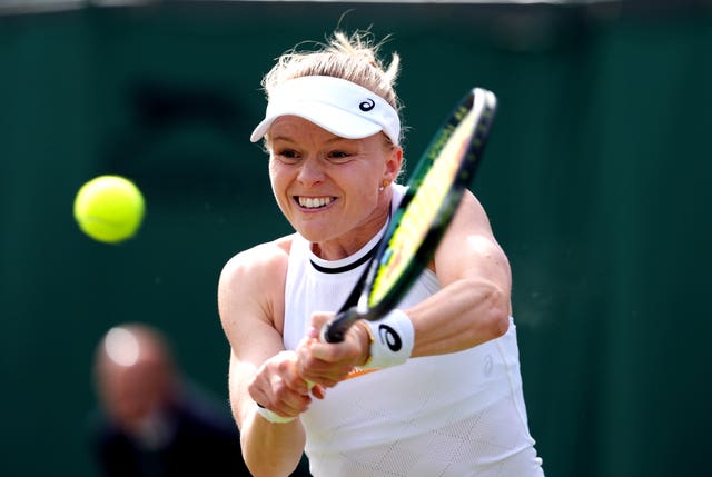 Harriet Dart competes at Wimbledon