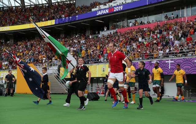 Alun Wyn Jones takes the field against Australia in Tokyo at the 2019 Rugby World Cup