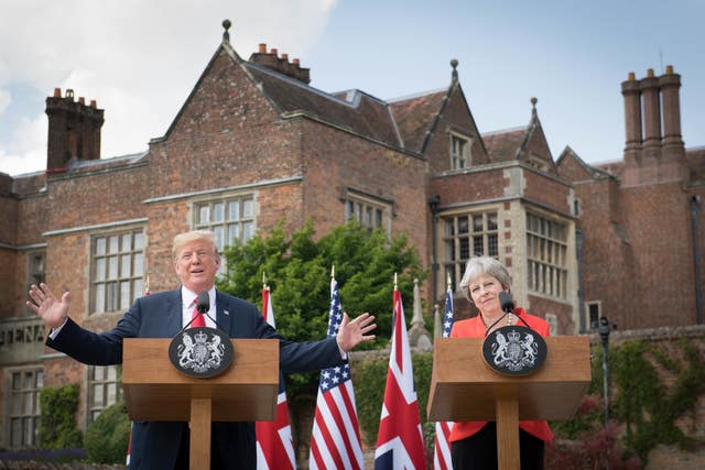 Chequers has played host to many visits from major figures including then US President Donald Trump (Stefan Rousseau/PA)