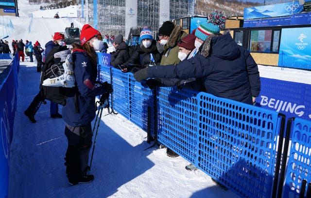 James Woods speaks to the media at the Genting Snow Park 