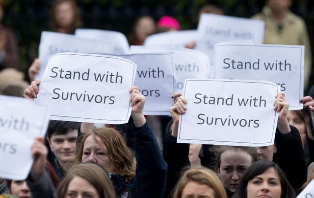 People take part in a rally in Dublin (Tom Honan/PA)