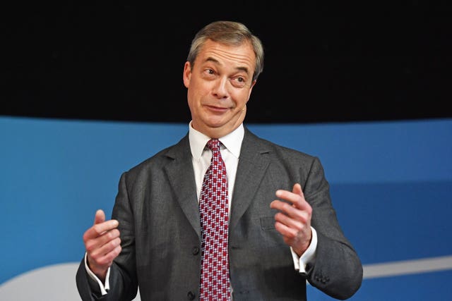 Brexit Party leader Nigel Farage speaks at Barnby Memorial Hall whilst on the General Election campaign trail in Worksop, Nottinghamshire, in 2019
