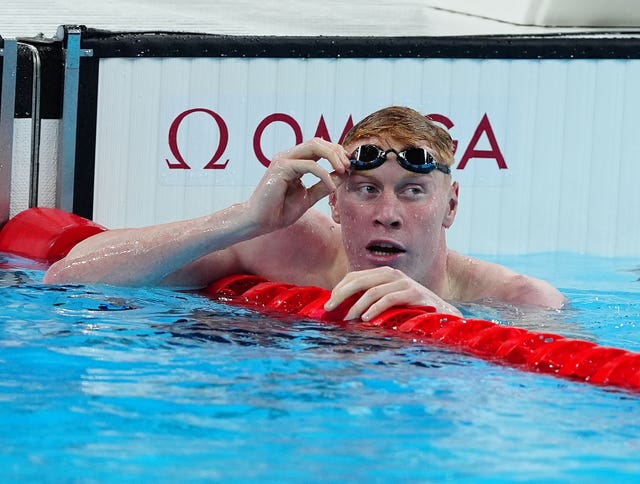 Great Britain's Tom Dean after the men's 200m individual medley at the Paris La Defense Arena