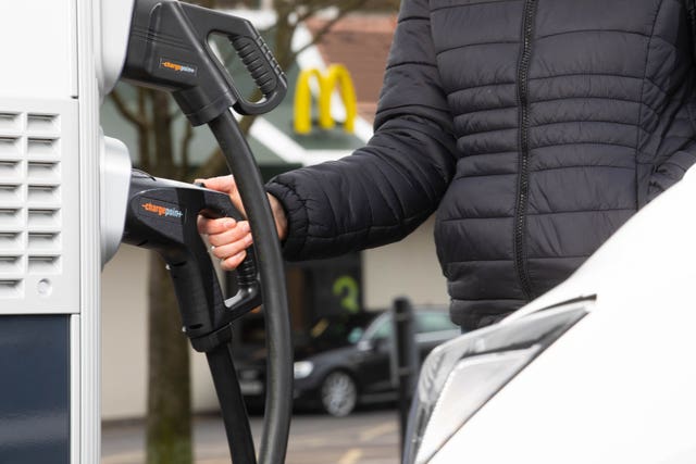An electric car chargepoint