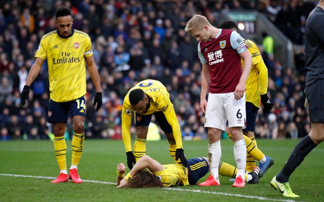 David Luiz took a tumble in the box