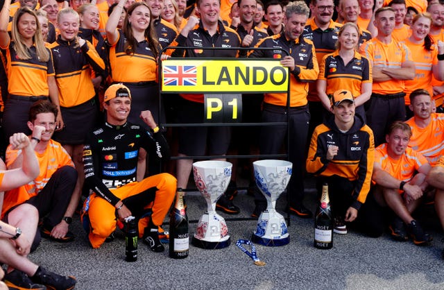 Lando Norris celebrates