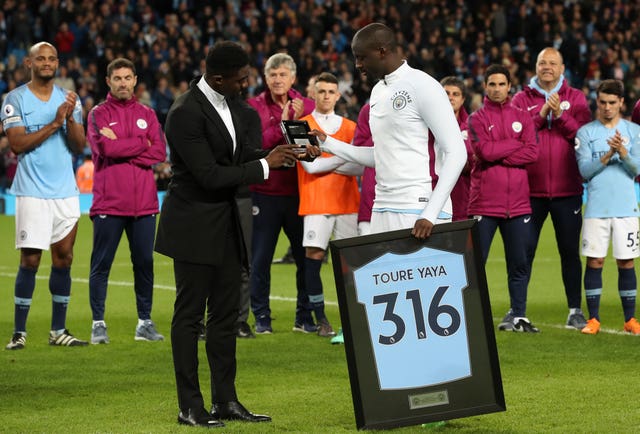 Yaya Toure, right, left Manchester City at the end of the 2017-18 season