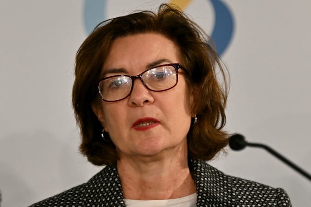 Wales’ First Minister Eluned Morgan attends a press conference during the British-Irish Council (BIC) summit in Edinburgh