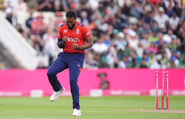 Chris Jordan celebrates a wicket