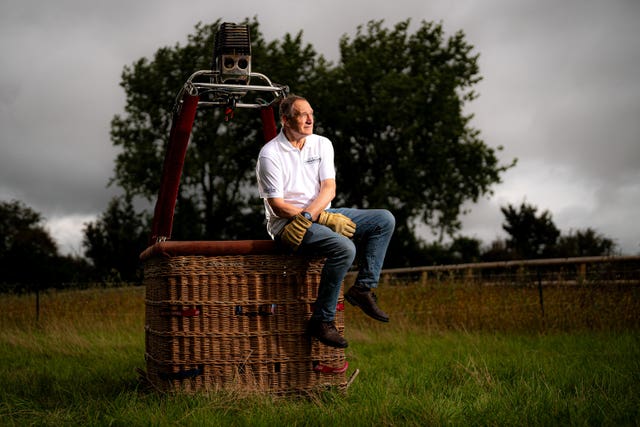 Sir David will become the only person to have flown across the Atlantic three times in an open-basket balloon 