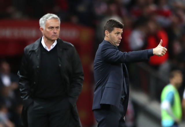 Jose Mourinho, left, has been speaking about his predecessor Mauricio Pochettino, right