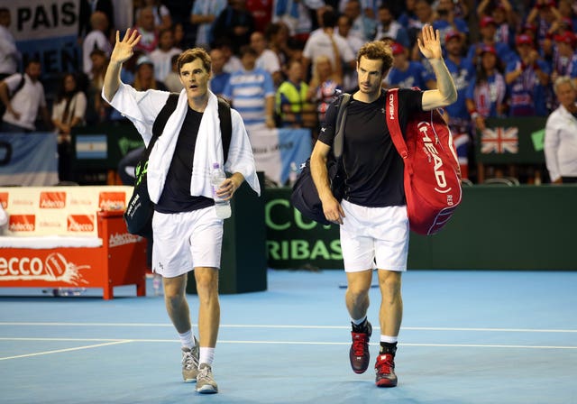Andy Murray, right, might have waved goodbye to Davis Cup in Scotland