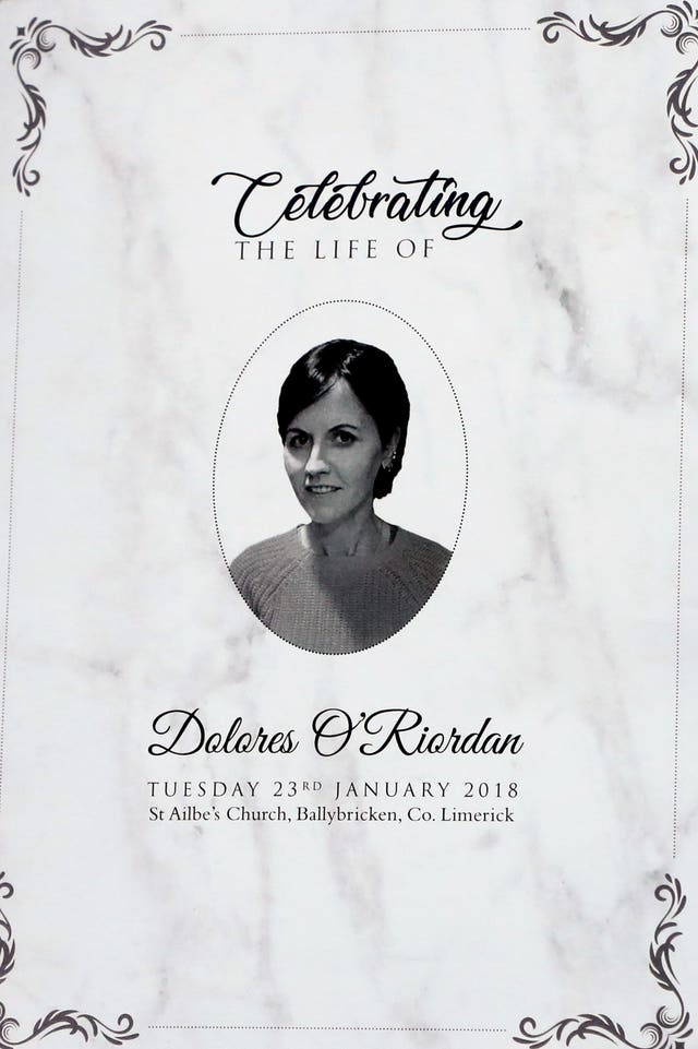 Dolores OâRiordan order of service