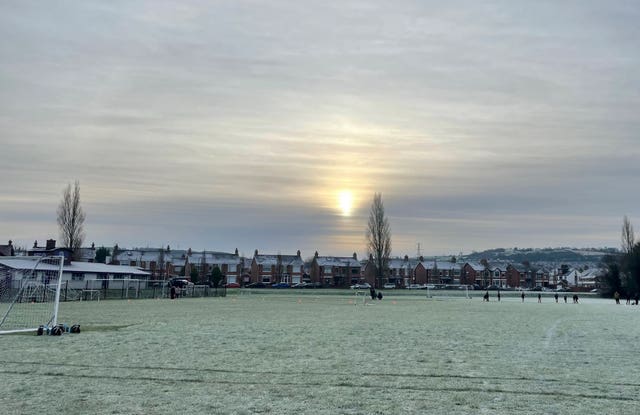 Frosty scenes at Orangefield Park in east Belfast on Saturday