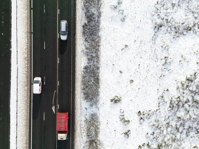 People drive their vehicles along the Glenshane Pass in Co Londonderry