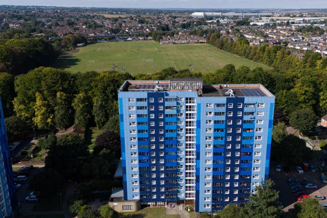 An aerial view of Leabank in Luton