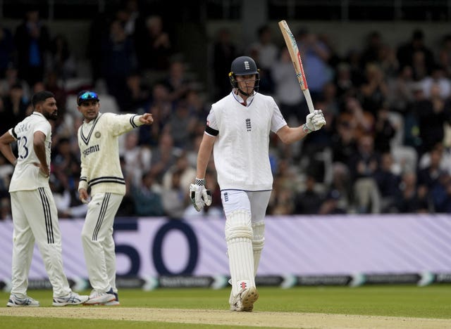 Zak Crawley celebrates reaching his half-century