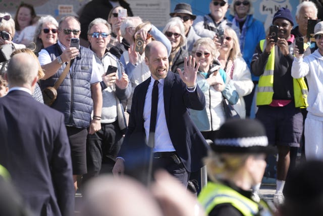 The Prince of Wales leaves after a visit to see Homewards’ groundbreaking youth homelessness work at Bournemouth Pier in Dorset
